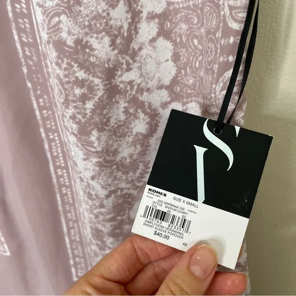 SIMPLY VERA VERAWANG SHORT SLEEVE POPOVER SIZE X-SMALL - Picture 9 of 9